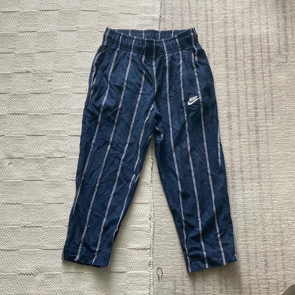 Nike Blue and White Joggers with Classic Style